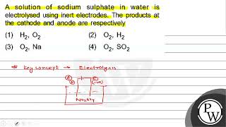 A solution of sodium sulphate in water is electrolysed using inert electrodes The products at t [upl. by Hadeehuat]