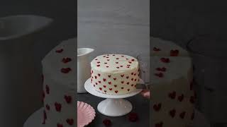 Small Red Velvet Cake with Mini Hearts shorts [upl. by Geraint]