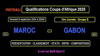 MAROC  GABON  1ère Journée Eliminatoires Coupe dAfrique 2025 le 06092024 [upl. by Majka]