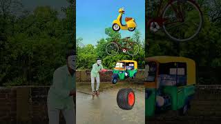 rotting wheel to– scooty cycle auto Toto vfx magic video 🛵 youtubeshorts [upl. by Leakcim]