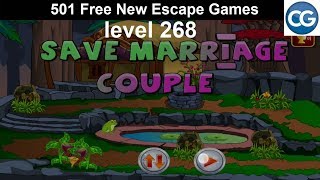 Walkthrough 501 Free New Escape Games level 268  Save marriage couple  Complete Game [upl. by Ahsyek]