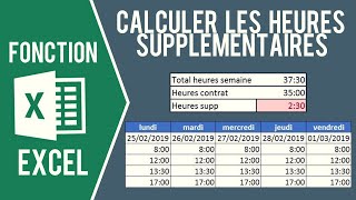 EXCEL  CALCULER LES HEURES DE TRAVAIL et heures supplémentaires [upl. by Carny]