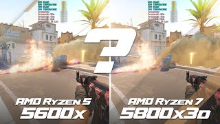 AMD Ryzen5 5600x vs Ryzen7 5800x3D  Benchmark comparison  NVIDIA GeForce RTX 4070  CS2 [upl. by Weissman]