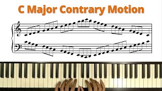 C Major Contrary Motion Scale  Two Octaves  Trinity Grade 2 Scales [upl. by Aileda946]