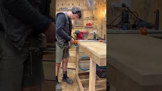 Getting casters on the work bench carpentry woodwork [upl. by Apfel]