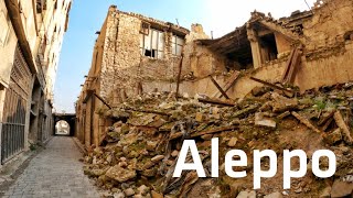 Aleppo Walking in the ruined ancient market of Swiqa  حلب السويقة [upl. by Trilly461]