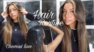 ROUTINE CHEVEUX LISSES  entretiens  lissage  produits [upl. by Nari]