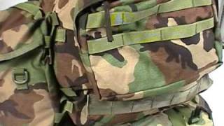 Large External Frame Military MOLLE II and USMC ILBE Pack for Hiking and Camping [upl. by Keller]