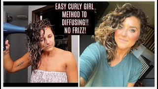 CURLY GIRL METHOD TO DIFFUSING  NO FRIZZ  FOR BEGINNERS [upl. by Berne]