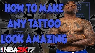 Arm Sleeve Tatoo 2k17  Full Arm Sleeve Advanced Tattoo Tutorial  NBA 2k17 Tattoos  Tutorial [upl. by Sinned]