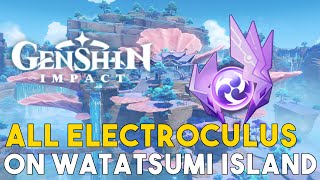 Genshin Impact All Electroculus Locations On Watatsumi Island Patch 21 [upl. by Yentiw]