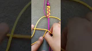 How to make a twocolor bracelet with 4 strands Easy bracelet making tutorial for beginners short [upl. by Bilac]