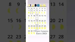 Fases Lunares Enero 2024🌝🌜🌚🌘🌛🌖 [upl. by Aihsekan]