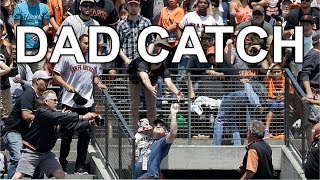 Dad Catches Home Run Ball Barehanded While Holding Baby [upl. by Adnohser]