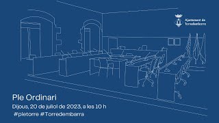 Ple ordinari de lAjuntament de Torredembarra de 20 de juliol de 2023 [upl. by Medlin]