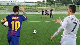 CRISTIANO RONALDO VS MESSI  FREE KICK CHALLENGE  IN REAL LIFE FOOTBALL [upl. by Gearhart]