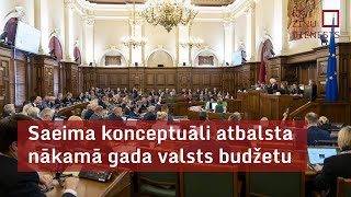 Saeima konceptuāli atbalsta nākamā gada valsts budžetu [upl. by Carol]