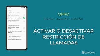 Activar o desactivar la Restricción de Llamadas  Oppo Android 11  ColorOS 11 [upl. by Angadresma]