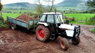 Case 1494 David Brown Stainless Exhaust Hauling Loads [upl. by Matthias]