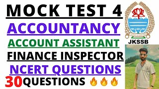 Mcqs on Accountancy jkssb  Mock Test no4 Accountancy  mcqs on accountancy jkssb FAA  Accountancy [upl. by Iddet876]