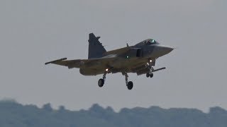 Saab JAS39C Gripen Czech Air Force flying Display RNAS Yeovilton Air Day 2018 [upl. by Arymat]