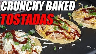 10 Minute Crunchy Tostadas  BBQ Chicken Oven Baked [upl. by Akirehc710]