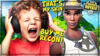 TOXIC NOOB BEGS FOR NEW “RECON EXPERT” IN FORTNITE  ProPepper Fortnite Trolling [upl. by Ecidnac]