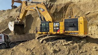 Caterpillar 6015B Excavator Loading Trucks With Two Passes  Sotiriadis Mining Works [upl. by Anirual]