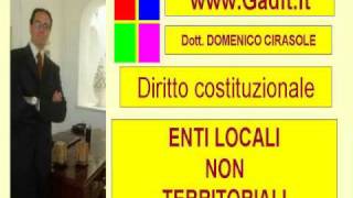 VIDEO LEZIONE DIRITTO COSTITUZIONALE ENTI LOCALI NON TERRITORIALI [upl. by Suedaht]