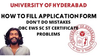 HOW TO FILL HYDERABAD UNIVERSITY ENTRANCE EXAM APPLICATION FORM 2021  UOH  HYDERABAD UNIVERSITY [upl. by Aisatal851]