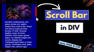 Awesome Scroll Bar in a Div using HTML amp CSS [upl. by Aicatsal]