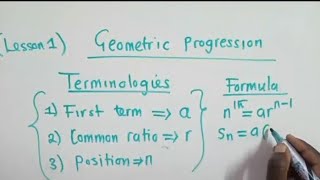 Geometric Progression  Lessons 1 [upl. by Aniar]