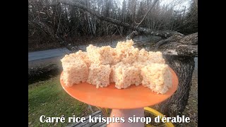 Recette de Carré rice krispies sirop dérable facile et rapide [upl. by Nnadroj]