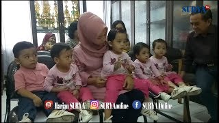 Bayi Kembar 5 dan 4 Kunjungi RSUD Dr Soetomo Untuk Vaksin MR [upl. by Llemart]