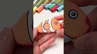 Rock Painting Tutorial for Beginners 🐠 shorts [upl. by Deeann]