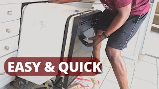 How to Remove a Dishwasher 10 EASY STEPS  DIY Power Couple [upl. by Vonnie]