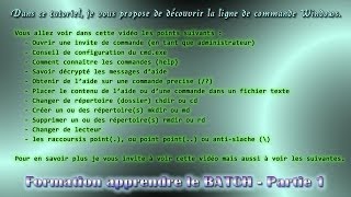 Formation Windows BATCH et la ligne de commande  Partie 1 [upl. by Norehs361]