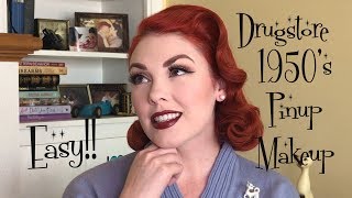 DRUGSTORE 1950s Pinup Makeup [upl. by Estrin]