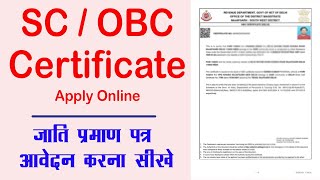 Delhi Caste Certificate Kaise Apply Kare  How to Apply SC Obc Certificate Online [upl. by Netsrejk]