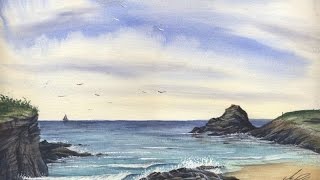 Paint A Cornish Seascape in watercolours with Matthew Palmer  wwwwatercolourtv [upl. by Lily]