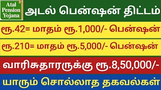 Atal Pension Yojana Tamil  Post office saving schemes  அடல் பென்ஷன் திட்டம்  Post office APY [upl. by Yenhoj]