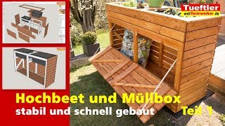 Hochbeet mit kombinierter Müllbox selber bauen  DIYProjekt Teil 1 [upl. by Sirromal]