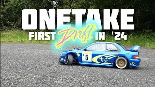 ONETAKE  First Drift in 24  Tamiya TT02 Subaru Impreza 22B STI RWD rc drift drifting rcdrift [upl. by Lehcor]