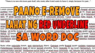 Paano tanggalin lahat ng red underline sa Word [upl. by Kcirddot454]