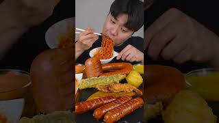 Cheetos tteokbokki amp Sausage 🌭🔥 shorts [upl. by Col]