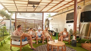 Airstream Caravan Glamping at Brisbane Holiday Village ⛱ brisbane caravanpark queensland [upl. by Lyrac230]