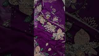 hand painted organza dupatta hand painted dupatta  hand painted embellished organza dupatta [upl. by Milewski10]