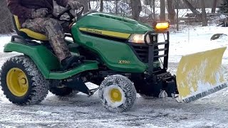 Christmas Eve 2022 North East Snow amp Ice storm Plowing with the John Deere X590 [upl. by Frasquito169]