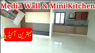 Media wall amp Mini UV Sheets  Bahtreen Idea Media Wall Aur Mini Kitchen Ka [upl. by Steven]