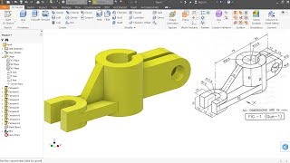 Autodesk inventor Tutorial for beginners Exercise 2 [upl. by Georgette]